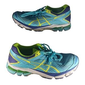 Asics Gel Kayano 22 Running Shoes Womens Size 7 Blue Yellow Athletic Sneakers‎